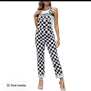 Checkered Black and White Overalls
